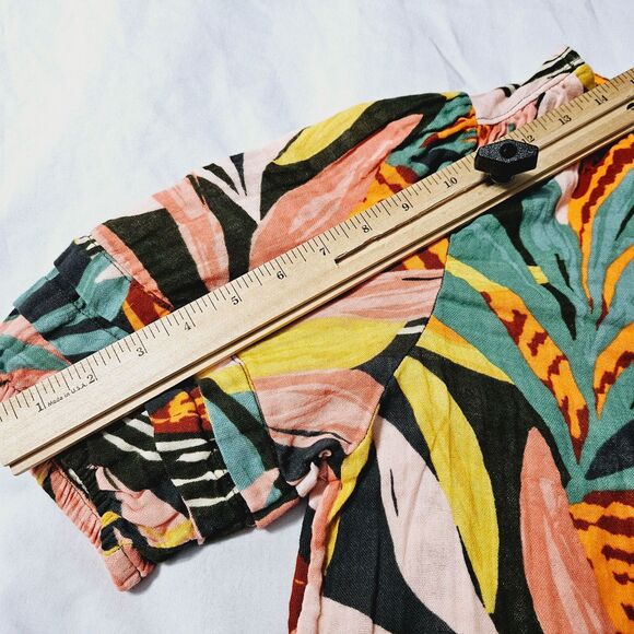 Sonoma Womens Button Up Blouse Multi-Color Size Medium 100% Cotton Short Sleeve - Picture 5 of 14